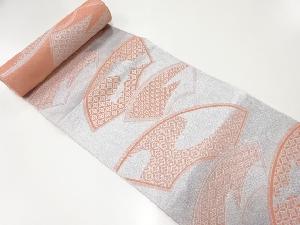 アンティーク　地紙に古典柄模様織出し名古屋帯地反物